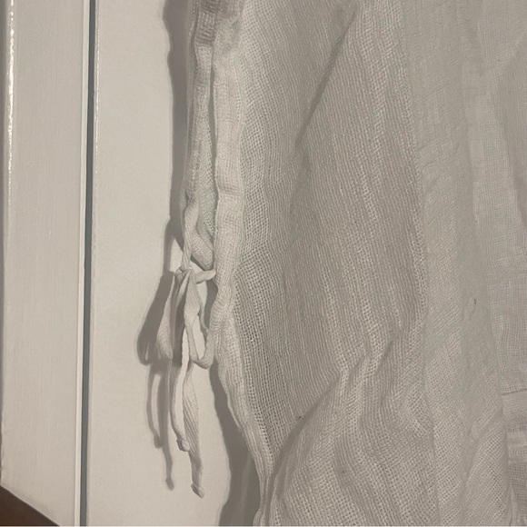 J.JILL [PureJill] 100% Linen Side Tie Top (Poncho) in White: Sz XS/S - Picture 3 of 4